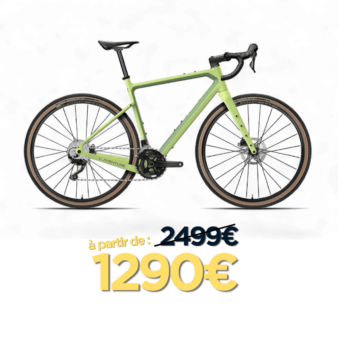 Vélo gravel vert Aventure, proposé à partir de 1 290 €