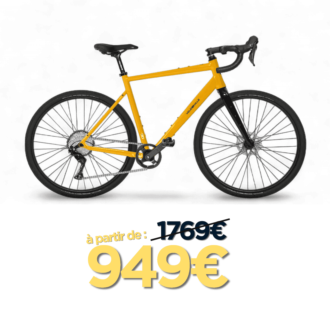 Vélo gravel jaune G400, proposé à partir de 949 €