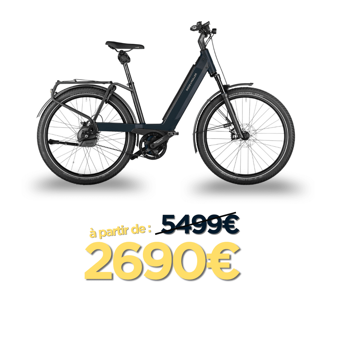 Vélo électrique bleu nuit Riese & Müller Nevo GT 3, proposé à partir de 2 690 €